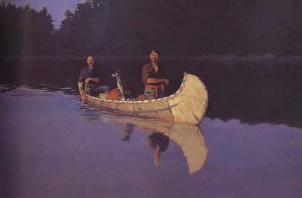 Frederic Remington Evening on a Canadian Lake (mk43) Sweden oil painting art